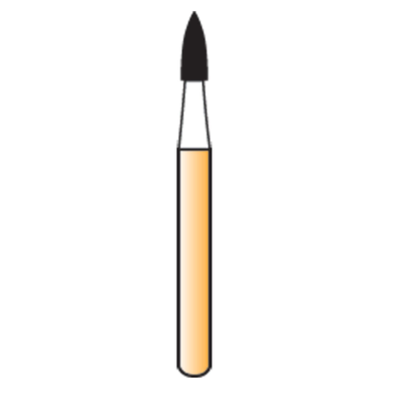 Coltene Alpen Carbide Trimming & Finishing Bur, #7102, Flame, 12 Flute, FG, 1.2 mm, 5/Pk, R707102 thumbnail 2