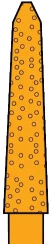 Two Striper Gold-Plated Diamond Bur, FG, Curettage, 254.SC, 2.2 mm Major/0.4 mm Minor Diameter, 10 mm Length, Medium, Blue, 5/Pk, 2015619 thumbnail 3