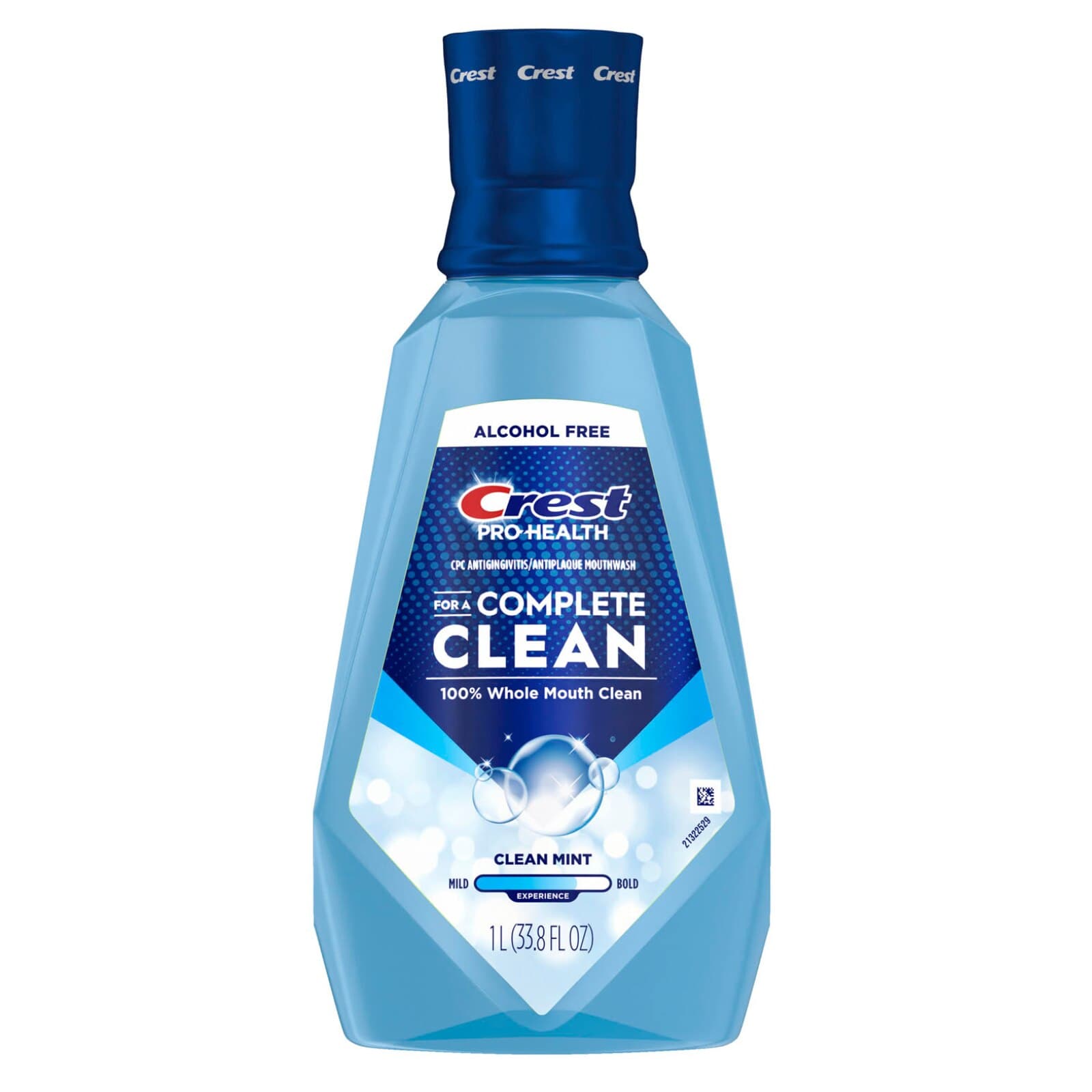 Crest Pro-Health Multi-Protection Clean Mint Mouthwash, Alcohol Free, 1 L Bottle, 6/Case, 80325110 thumbnail 2