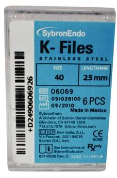 Kerr SybronEndo Stainless Steel K-Files, 25mm, #40, Black, 6/Pk, 06069 thumbnail 12
