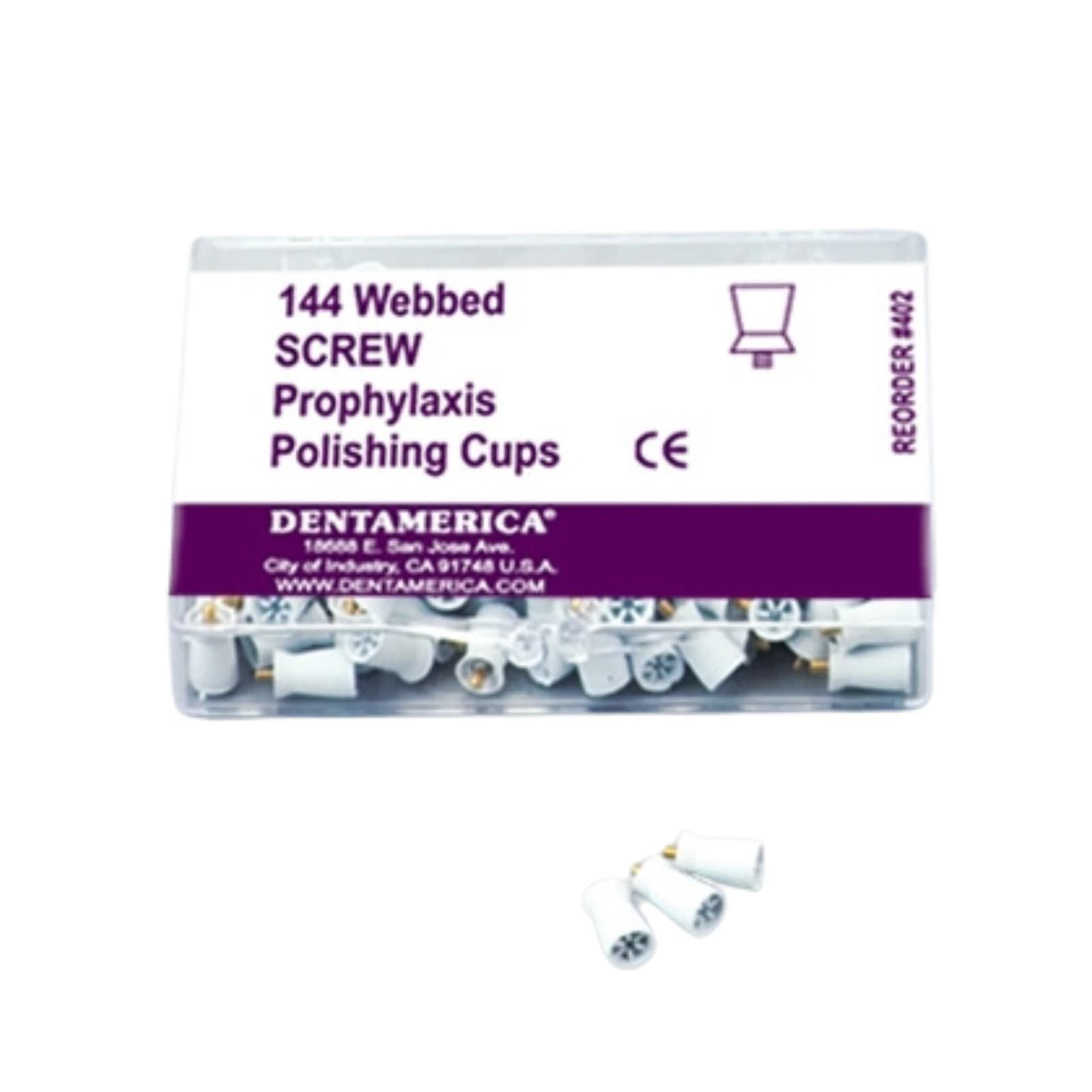 Dentamerica Disposable Prophy Cups, Screw-On, 6-Webbed, Medium-Soft, White, 144/Pk, #402 thumbnail 7