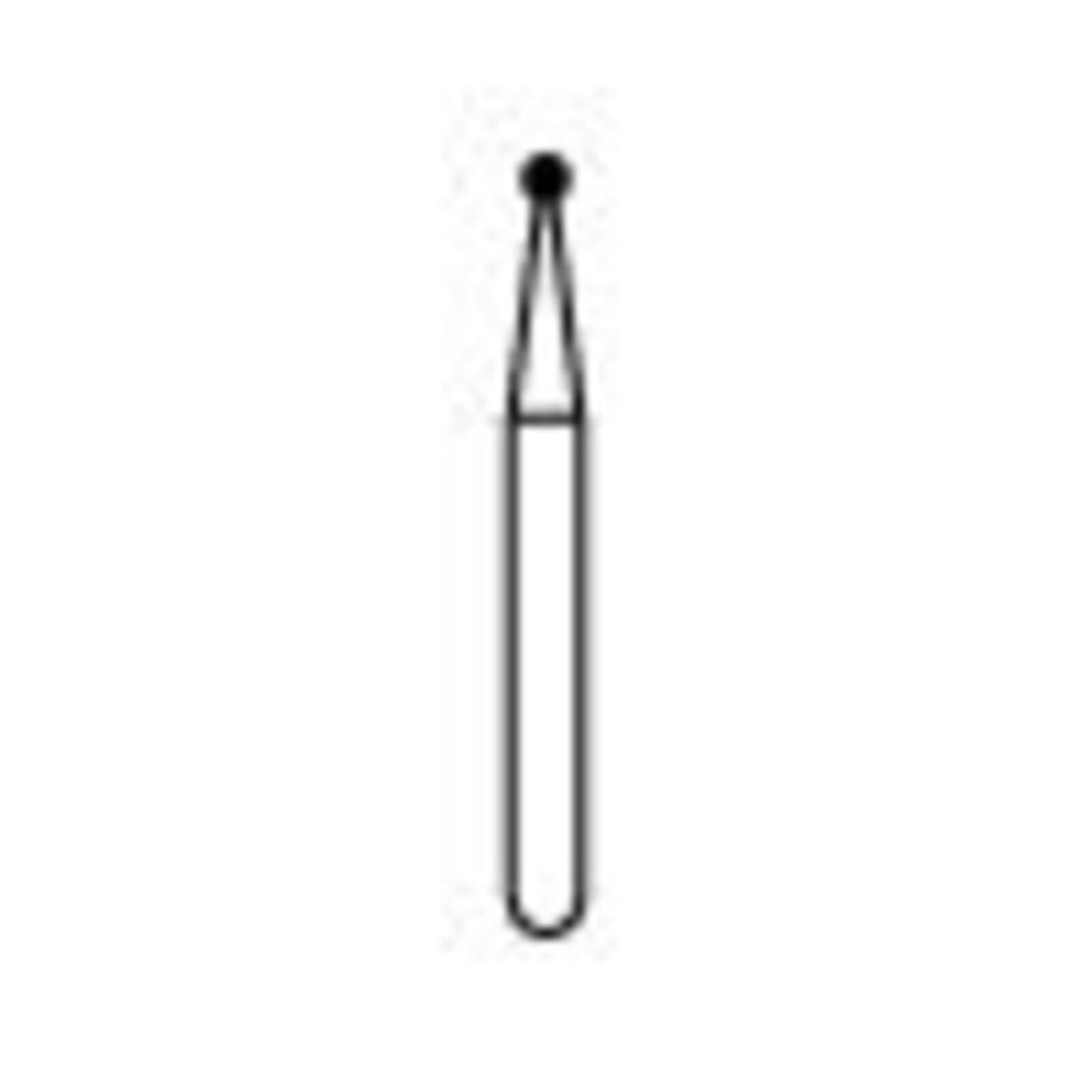 NTI® FG Diamond Bur, Medium Grit, Round, #801-009 (0.9 mm), Friction Grip, Gray, 5/Pkg, M801-009 thumbnail 2