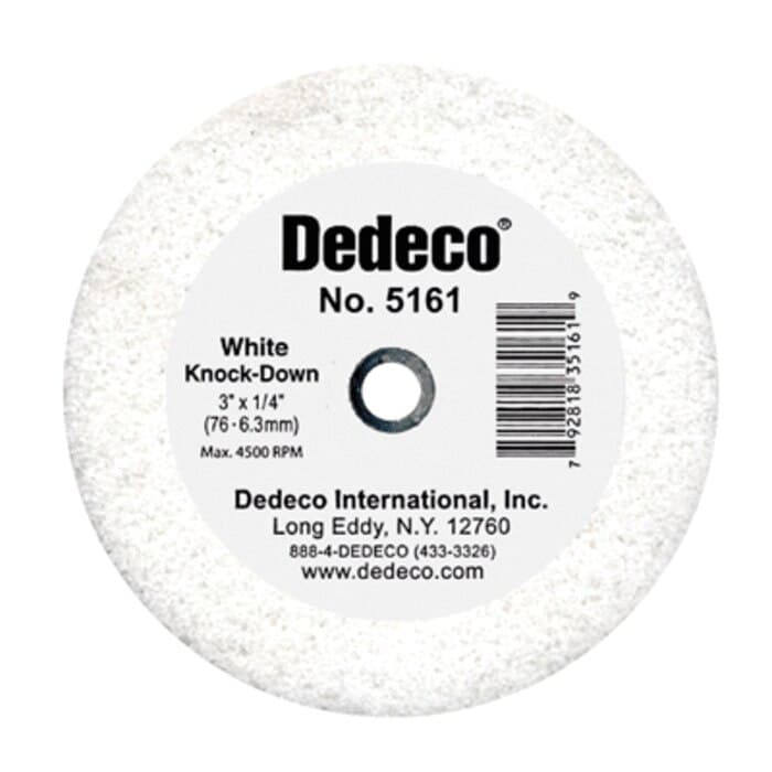 Dedeco White Knock-Down Lathe Wheel, 3" x 3/8", Plastic Center, 1/Pk, 5162 thumbnail 5