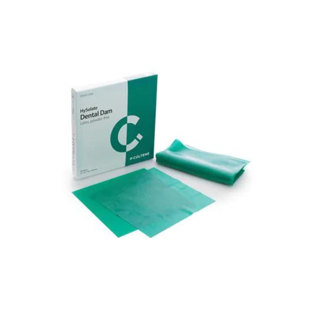 HySolate Latex Dental Dam, 6" x 6", Medium Gauge, Green, 36/Box, 60034419 thumbnail 3