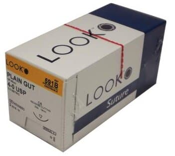 Look Plain Gut Absorbable Suture, 4-0, 18", C-6 Reverse Cutting Needle, 3/8 Circle, 12/Box, 591B thumbnail 10
