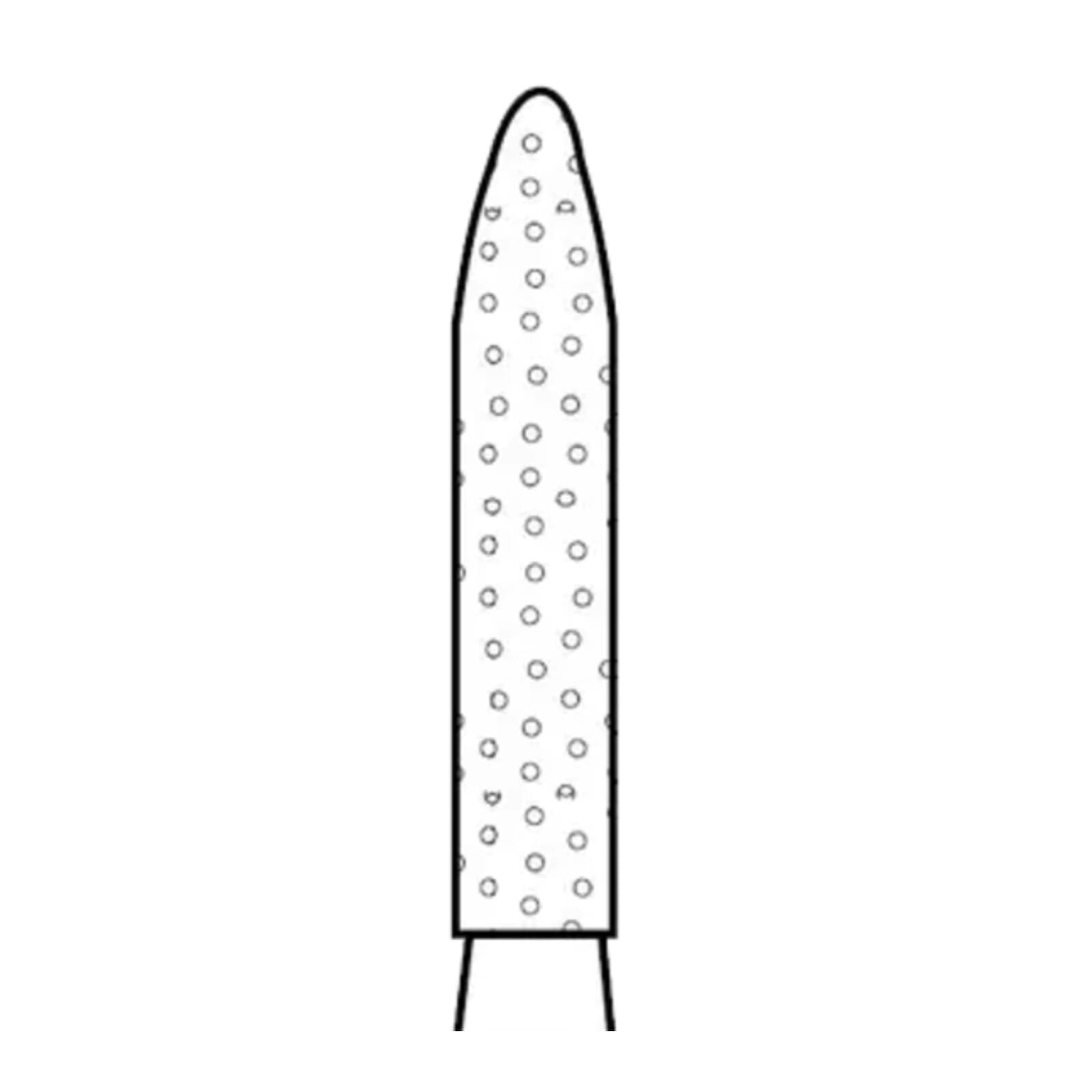 Two Striper® Diamond Bur, FG, Fine, Red, Cylinder Bevel End, #255.8, 1.8 mm Major/0.4 mm Minor Diameter, 8.0 mm Length, 5/Pkg, 2015093 thumbnail 2