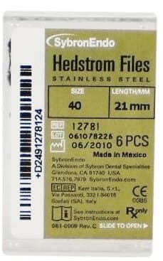 Sybron Endo Hedstrom Files, Stainless Steel, 21 mm, Size #40, Black, 6/Pk, 12781 thumbnail 8