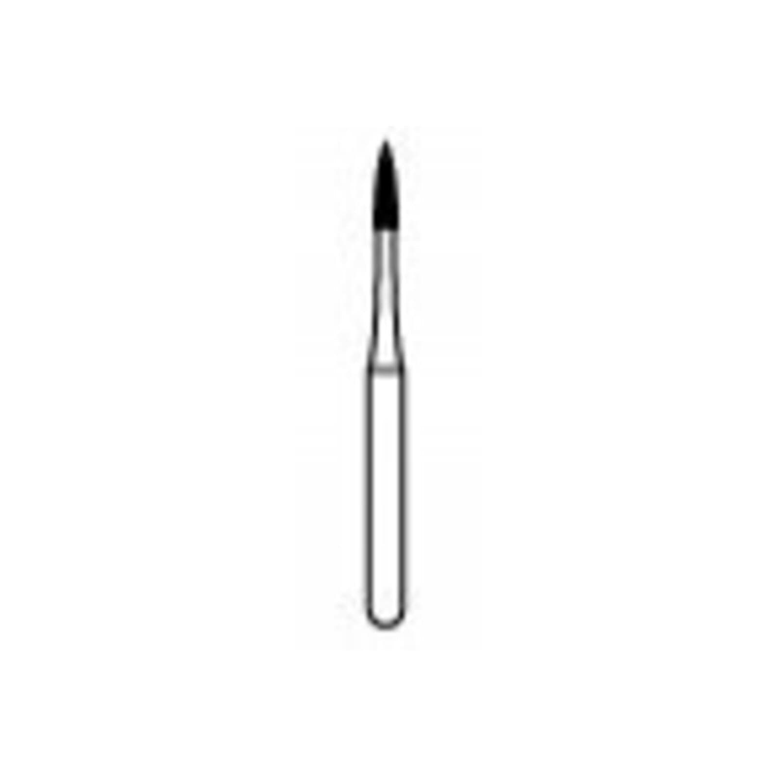 NTI Diamond Bur, FG, Flame, #889-010, 1.0 mm, Coarse, Green, 5/Pk, C889-010 thumbnail 3