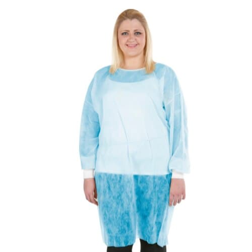 SafeWear Form-Fit Disposable Isolation Gown, Regular, Bright Blue, Latex-Free, 12/Pk, 8114 thumbnail 10