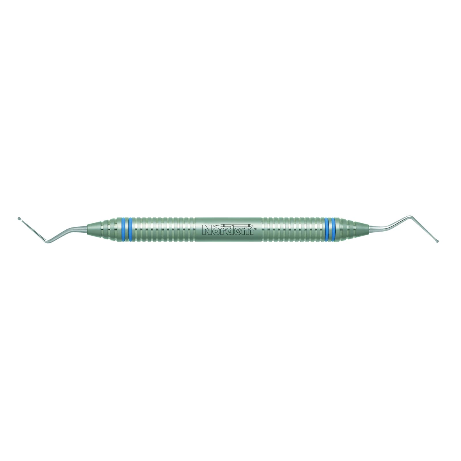 Nordent #11L Endodontic Excavator, Spoon, Double End, Extra Long Shank, DuraLite ColorRings Handle, Stainless Steel - Excavator DE X-Long Shank Spoon #11L DuraLite ColorRings Handle - Image 1
