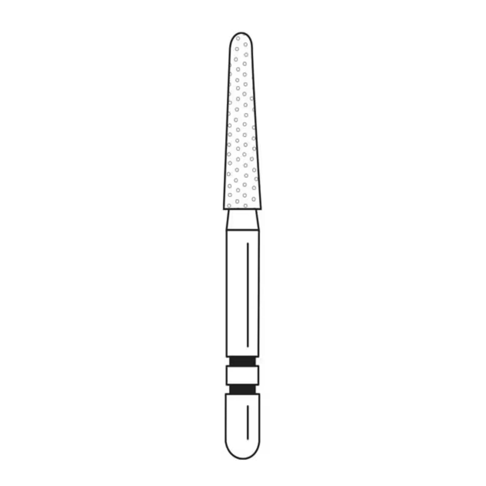 Two Striper® TSZtech™ Diamond Bur, Friction Grip, Round-End Taper, 770.8ZM, Medium Grit, 1.2 mm Minor / 1.7 mm Major, 5/Pk, 2015674 thumbnail 3