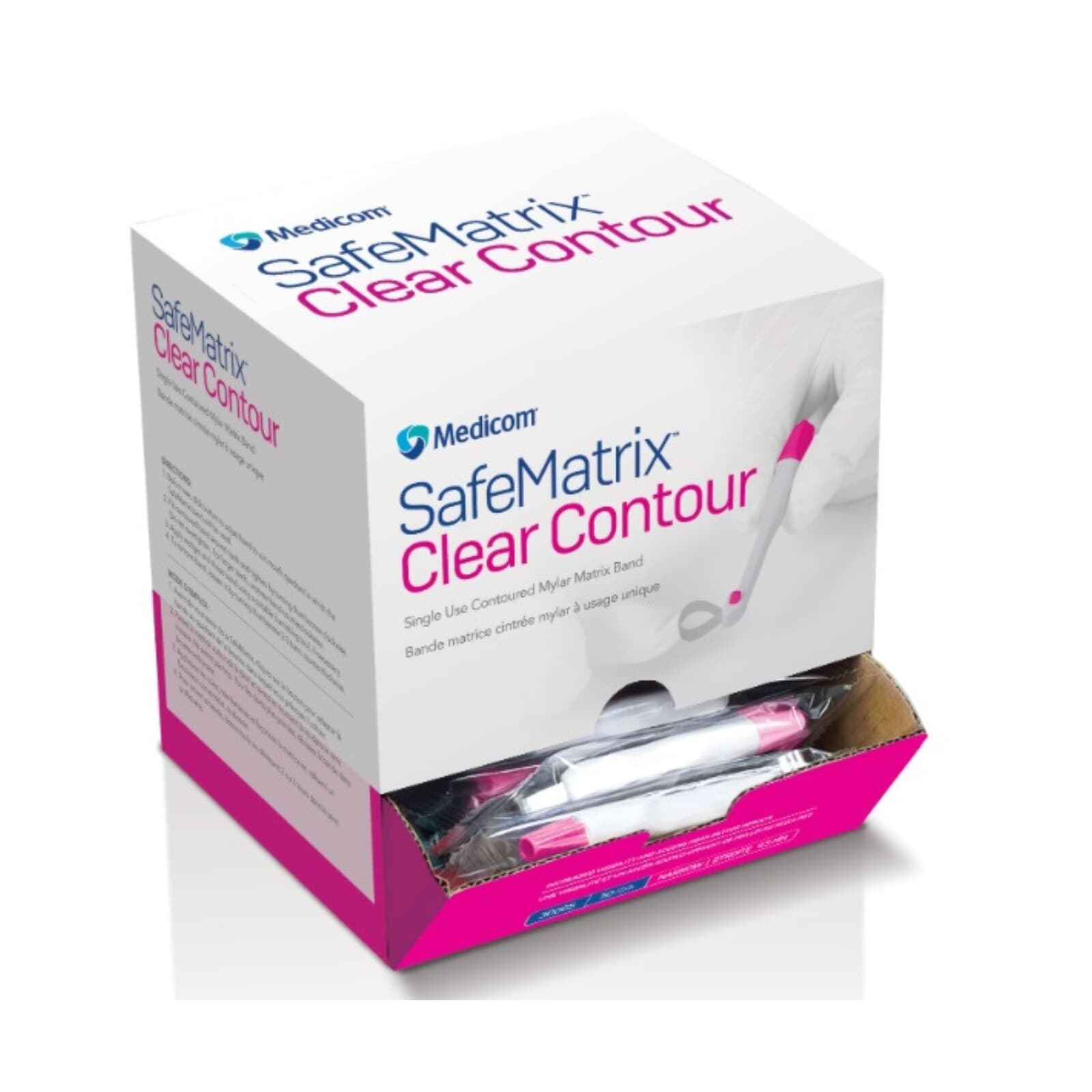 SafeMatrix Clear Contour Single-Use Matrix Bands, Narrow, Pink, 4.5mm, 50/Box, 30065 thumbnail 3