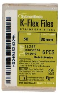 Kerr K-Flex Stainless Steel Hand Files, 30 mm, Size #50, Yellow, 6/Pack, 15242 thumbnail 9