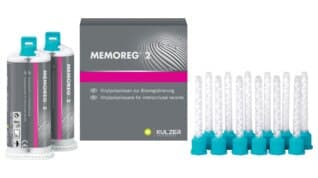 Memoreg 2 Bite Registration Material, Opaque Pink, Fast Set, 2 x 50 mL Cartridges with 12 Mixing Tips, 50035517 thumbnail 3