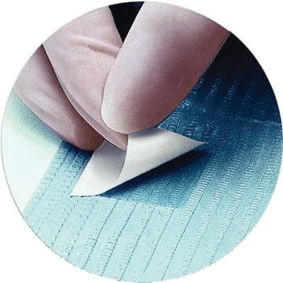 Sani-Tab® Chain-Free® Patient Towel/Bib, 3-Ply Tissue with 1-Ply Poly Backing, Blue, 13" x 19", 400/Case, WPXBLT thumbnail 3
