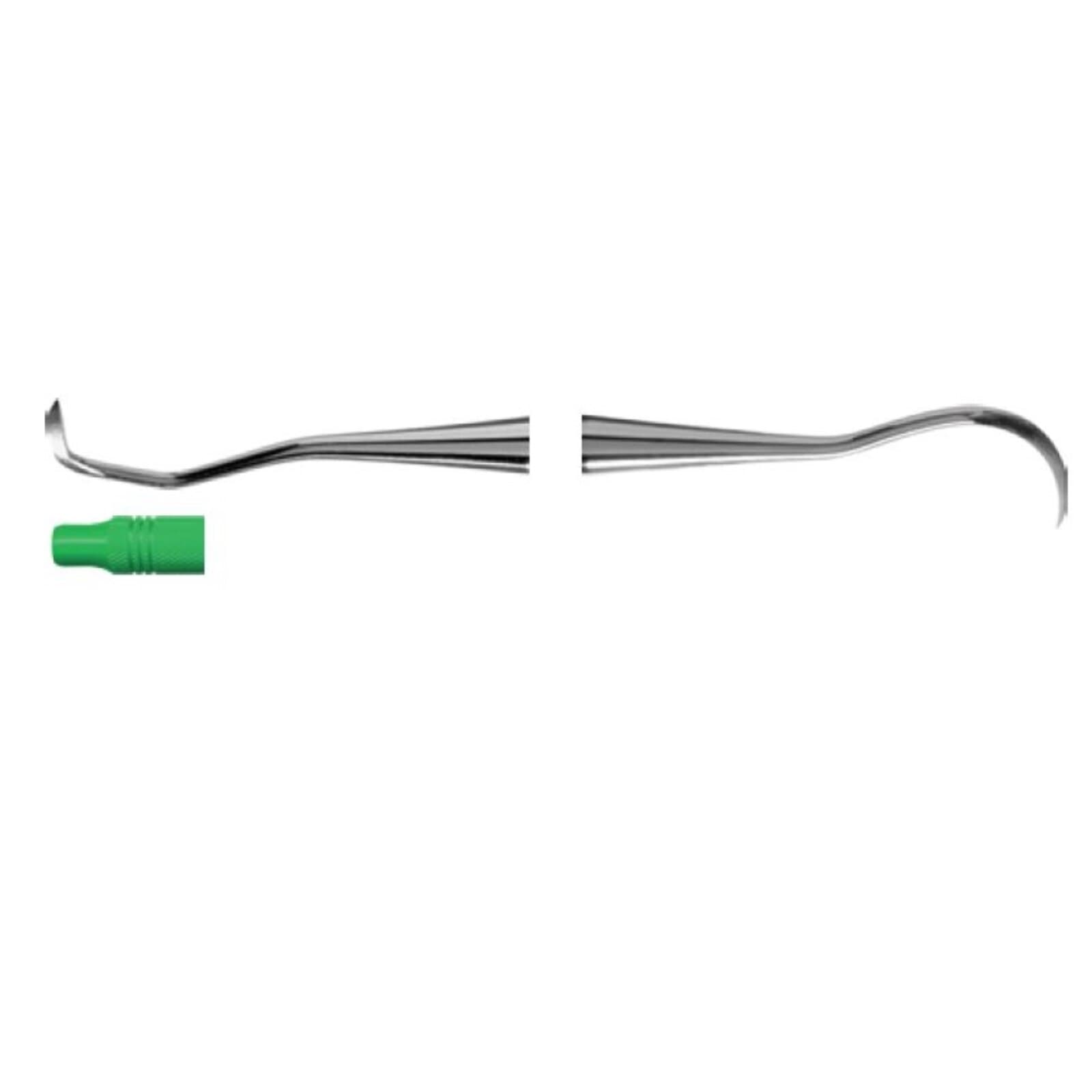 American Eagle Jacquette Sickle Scaler J4/U5, Double End, Stainless Steel, EagleLite Resin Green Handle, 3/8", AESJ4-U5X thumbnail 2