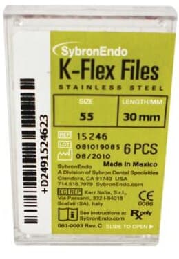 Kerr K-Flex Stainless Steel Hand Files, 30 mm, Size #55, Red, 6/Pk, 15246 thumbnail 4