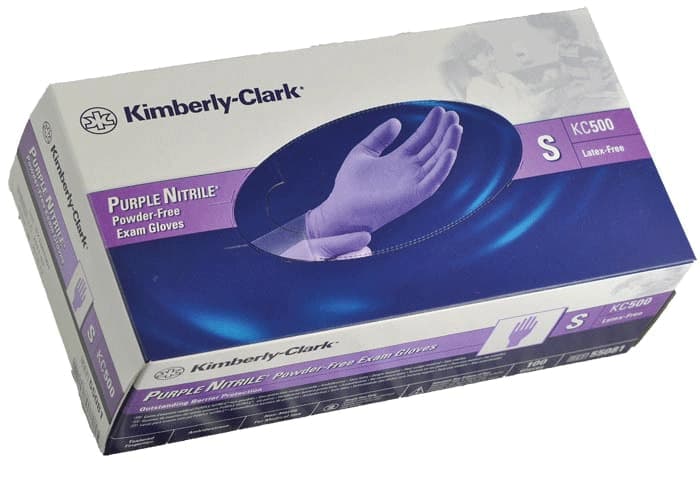 Halyard Purple Nitrile Powder-Free Exam Gloves, Medium, 9.5 in, Purple, 100/Box, 53432 thumbnail 2