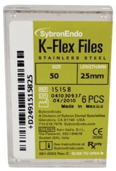 Kerr K-Flex Endodontic Files, #50, 25mm, Yellow, Stainless Steel, 6/Pack, 15158 thumbnail 8