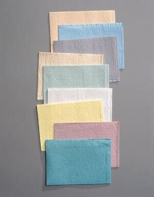 Tidi Choice Patient Bibs, 2-Ply Tissue + 1-Ply Poly Backing, Waffle-Embossed, Blue, 17" x 18", 500/Case, 917473 thumbnail 4