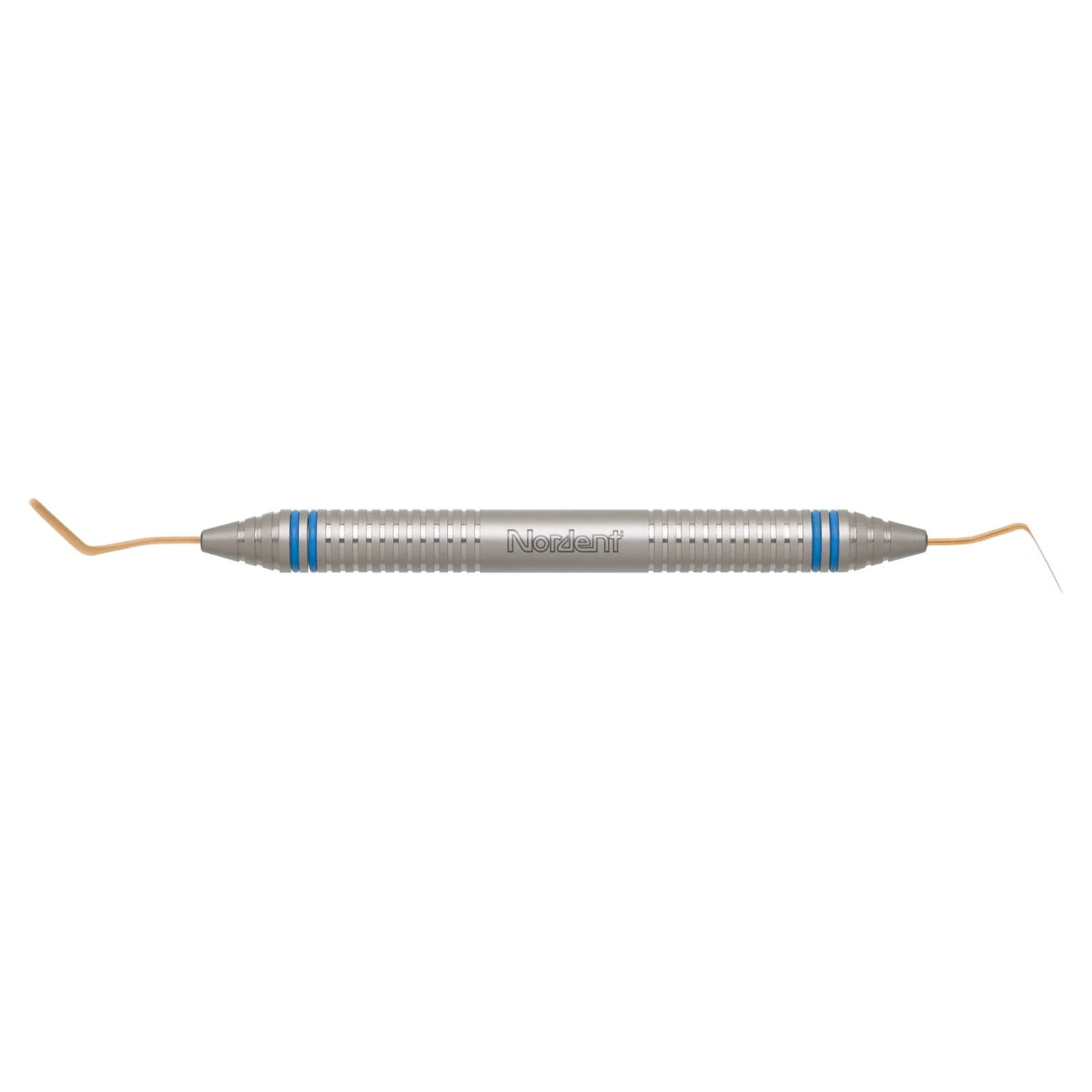 Nordent Composite Placement Instrument #50, Double-End Paddle/Condenser, Titanium Nitride Coated, DuraLite ColorRings Handle, Stainless Steel - Composite Placement Instrument – # 50, Paddle/Condenser, Titanium Nitride Coated, DuraLite® ColorRings™ Handle, Stainless Steel, Double End - Composite Placement Instrument – # 50, Paddle/Condenser, Titanium Nitride Coated, DuraLite® ColorRings™ Handle, Stainless Steel, Double End - Image 1