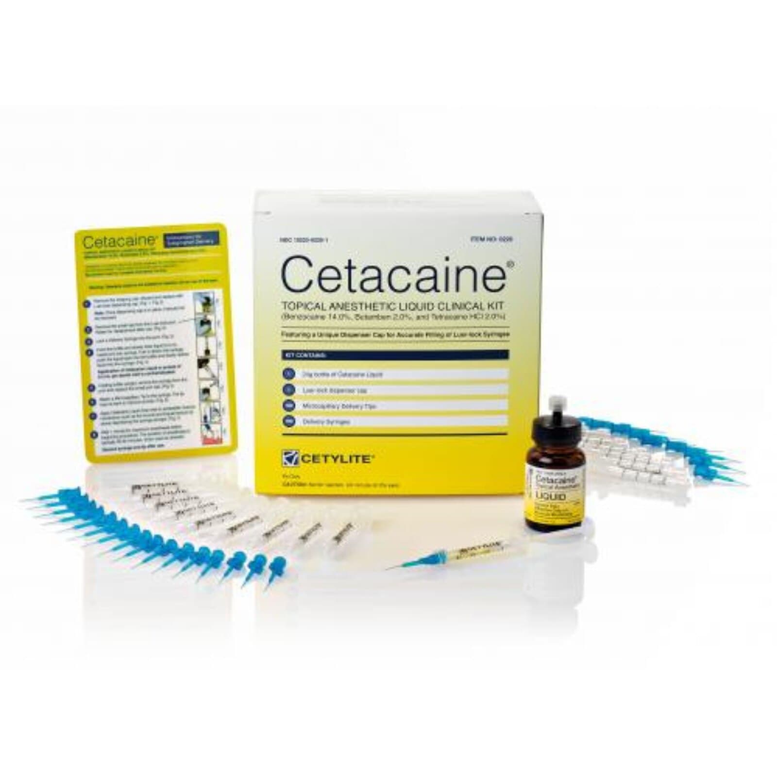 Cetacaine Topical Anesthetic Liquid Clinical Kit, 24g Bottle with 100 Microcapillary Tips and 100 Delivery Syringes, 0226 thumbnail 2
