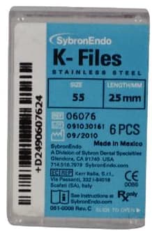 Kerr SybronEndo Stainless Steel K-Files, 25 mm, #55, Red, 6/Pk, 06076 thumbnail 8