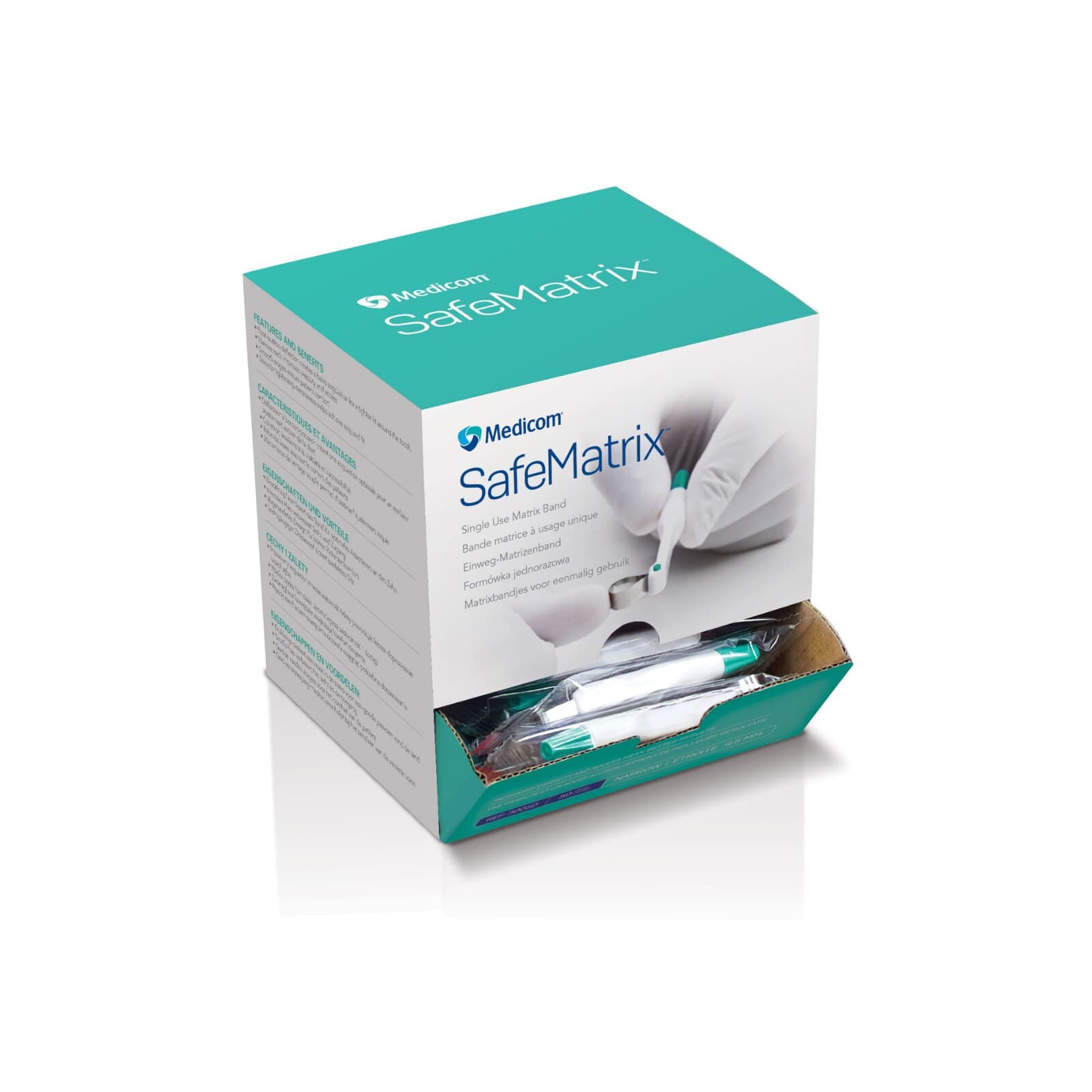 SafeMatrix Single-Use Matrix Bands, Regular Narrow, 4.5mm, Green, 50/Box, 30050 thumbnail 16