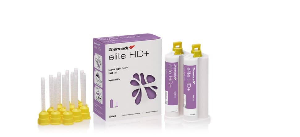 Elite HD+ Super Light Body Fast Set Vinyl Polysiloxane Impression Material, 2 x 50 ml Cartridges with 12 Mixing Tips, C203050 thumbnail 3