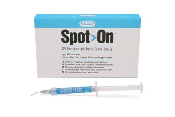 Spot-On Etch 37% Phosphoric Acid Etching Gel, High Viscosity, Intro Kit, 5 x 1.2 ml Syringes + 20 Applicator Tips, 3001461 thumbnail 12