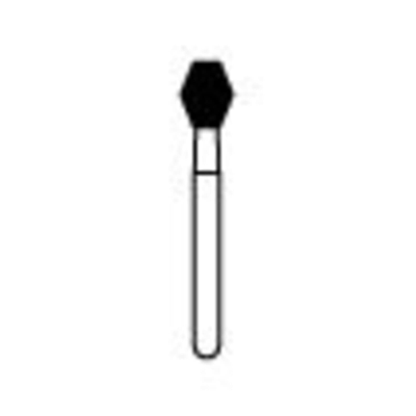 NTI® FG Diamond Bur, Medium Grit, Barrel Bevel End, #811-033 (M811-033), 3.3 mm Diameter, 4.2 mm Length, Gray, 5/Pkg thumbnail 2