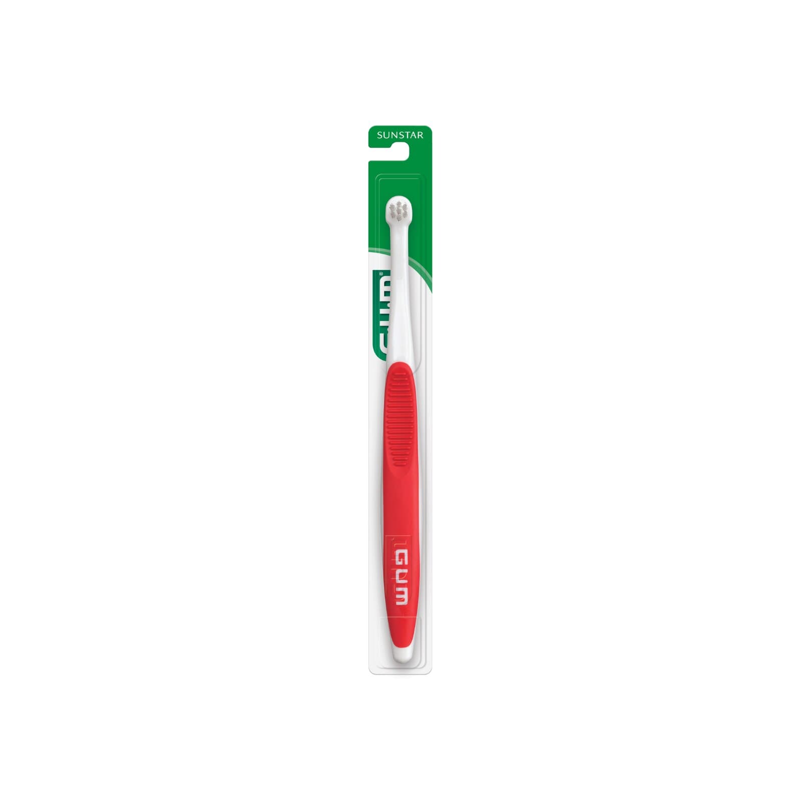 GUM End Tuft Toothbrush, Tapered Trim, Soft Bristles, 3 Rows, 7 Tufts, Small Head, Assorted Colors, 12/Box, 308PD thumbnail 12