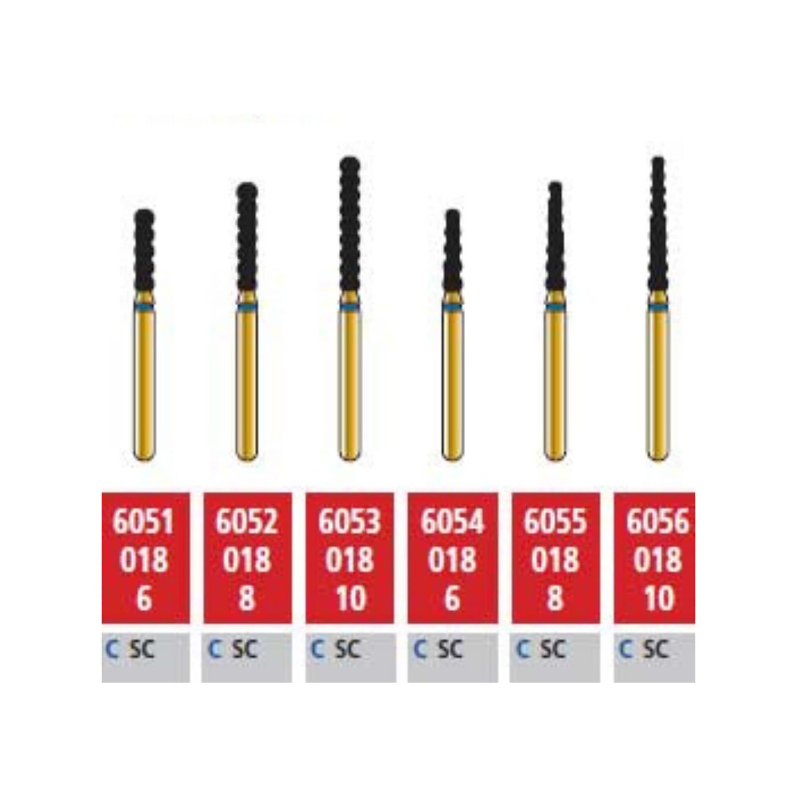 Alpen Multilayer Diamond Bur, FG, Striated Cylinder #6055, 1.8 mm, Super Coarse, Black, 5/Pk, R6055SC018FG thumbnail 2