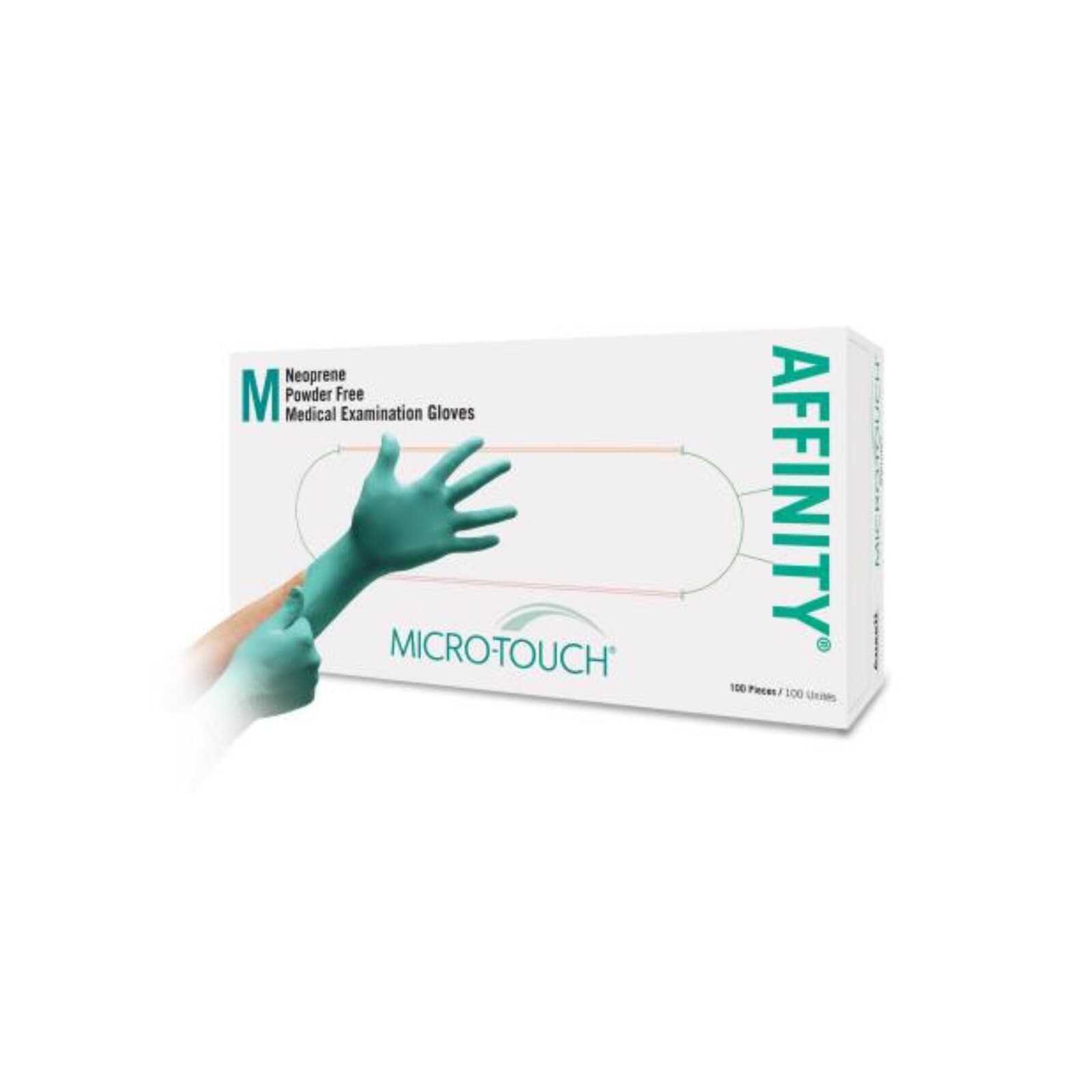 Micro-Touch Affinity Neoprene Exam Gloves, Powder-Free, Non-Sterile, Medium, Green, 100/Box, 3772 thumbnail 11