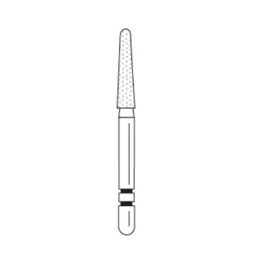 Two Striper® Diamond Bur, FG Long Shank, Round-End Taper, Fine Grit, Red Ring, #L767.7F, 1.8 mm Major/1.1 mm Minor Diameter, 7.0 mm Length, 5/Pkg thumbnail 2