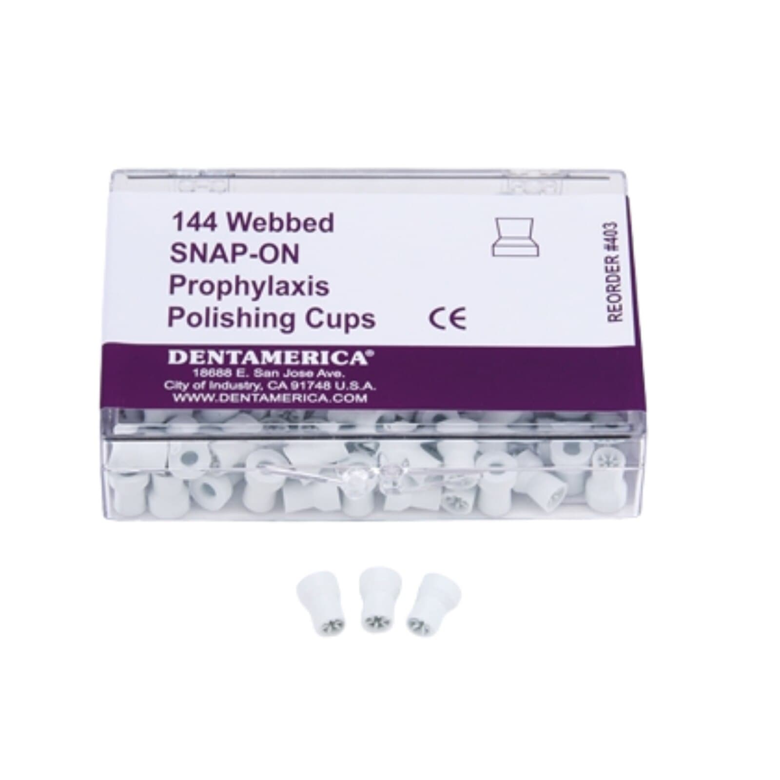 Dentamerica Disposable Prophy Cups, Snap-On, 6-Webbed, Medium-Soft, White, 144/Pk, #403 thumbnail 6