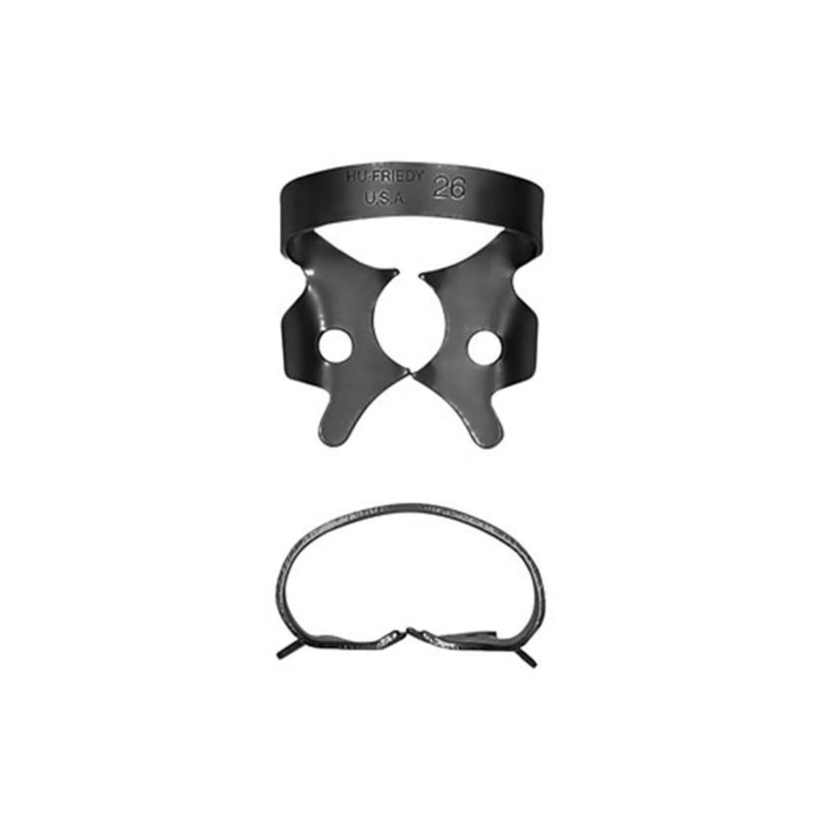 Hu-Friedy Satin Steel Rubber Dam Clamp, Winged, Size 26, Small Lower Molars, 1/Box, RDCM26 thumbnail 3