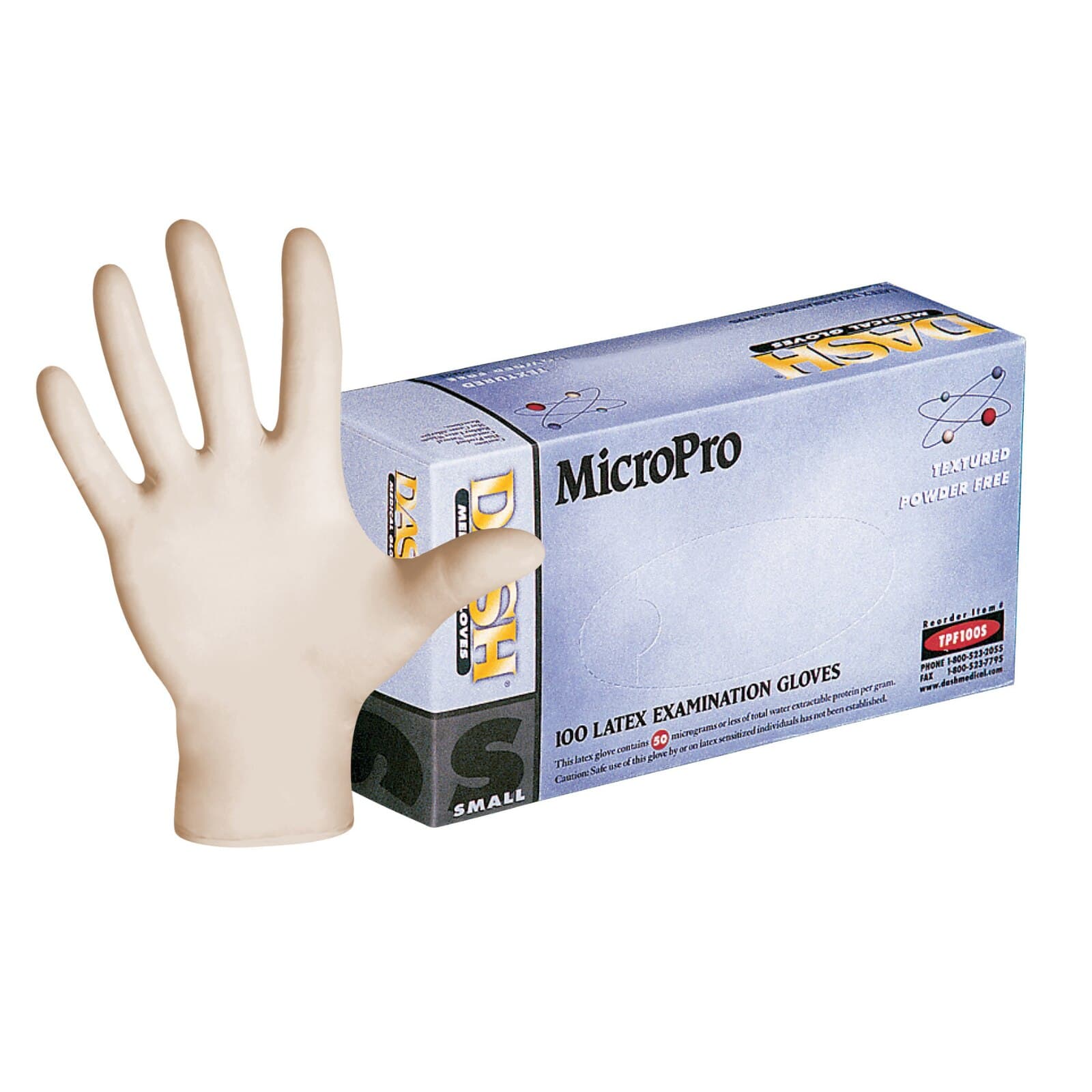 MicroPro Powder-Free Textured Latex Exam Gloves, Large, Natural, 100/Box, TPF100L thumbnail 10