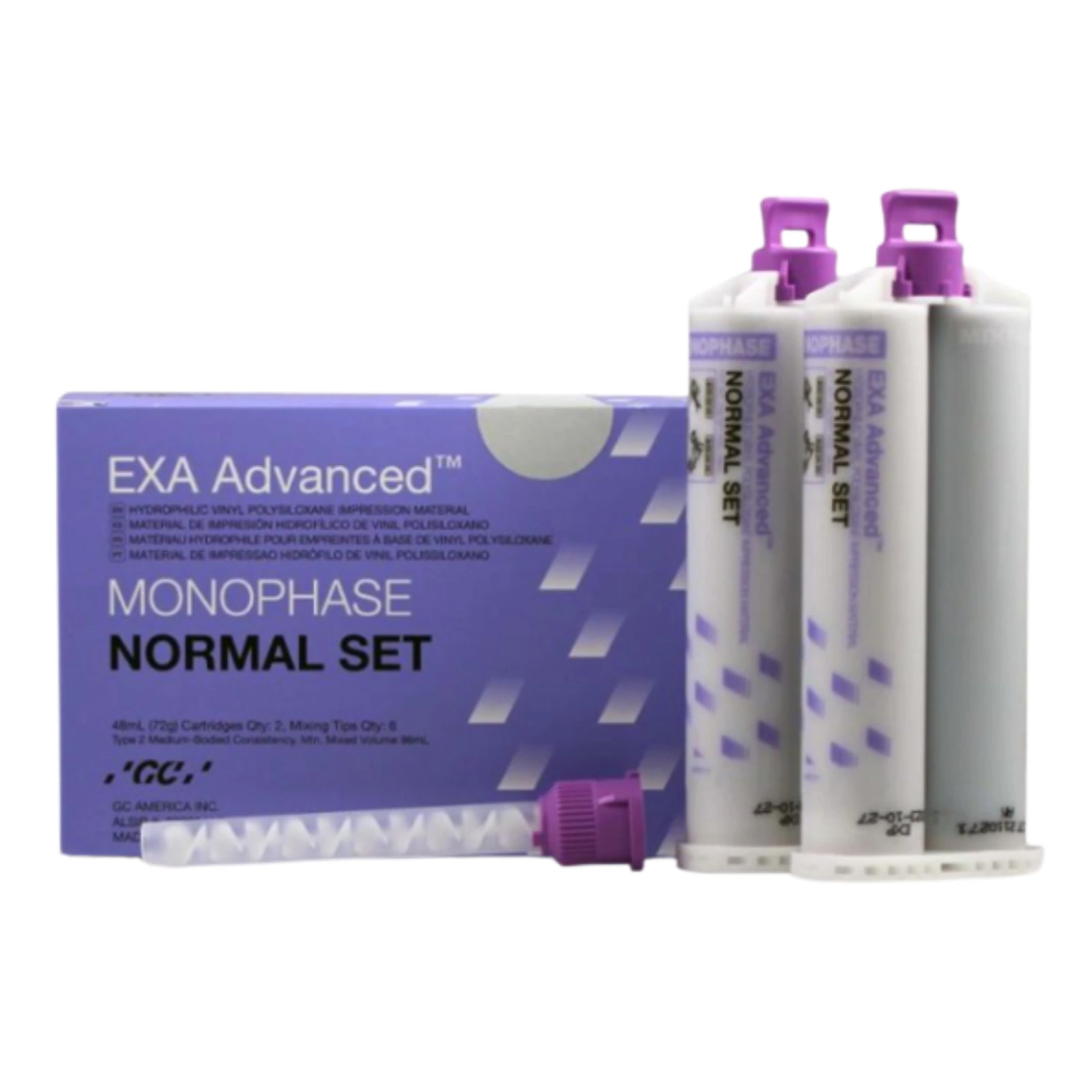 EXA Advanced VPS Impression Material, Monophase, Fast Set, 48 mL Cartridge Refill with Mixing Tips, 2/Pack, 137112 thumbnail 3