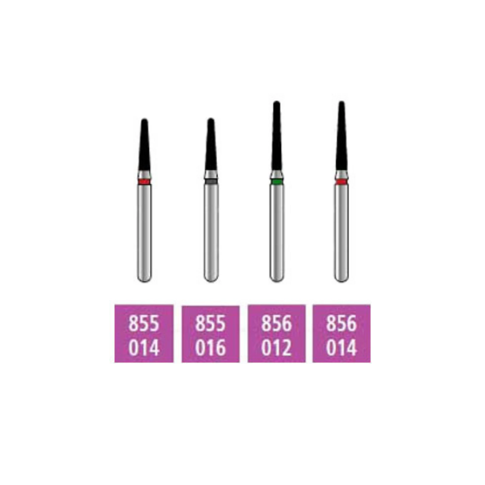 Alpen x1 Single-Use Diamond Bur, FG, Round End Taper #856-014, Medium Grit, 1.4 mm Head Diameter, 8.0 mm Head Length, Gray, 25/Pk - Alpen X1 Sterile Singe-Use Diamonds FG 856-014 Medium 25/Pk - Image 1