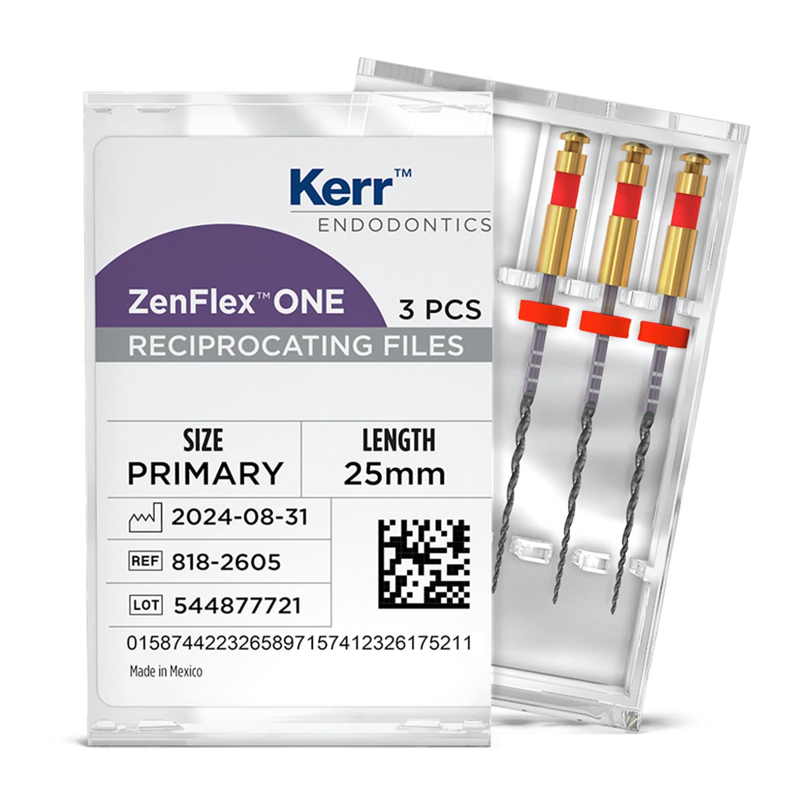 ZenFlex ONE Reciprocating NiTi File, Primary, Red, .25/.06, 25 mm, 3/Pk, 818-2605 thumbnail 9