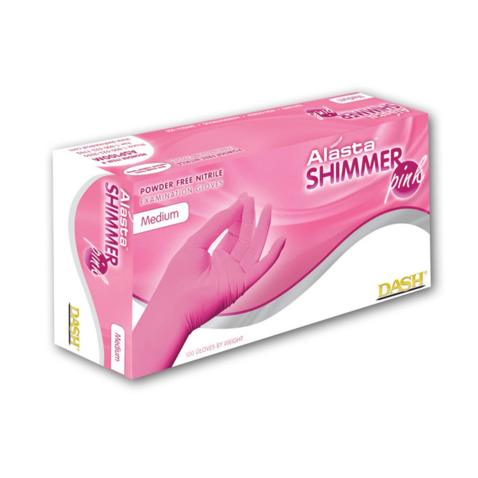 Alasta Shimmer Pink Nitrile Exam Gloves, Powder-Free, Non-Sterile, Medium, Pink, 100/Box, PNK100M thumbnail 10