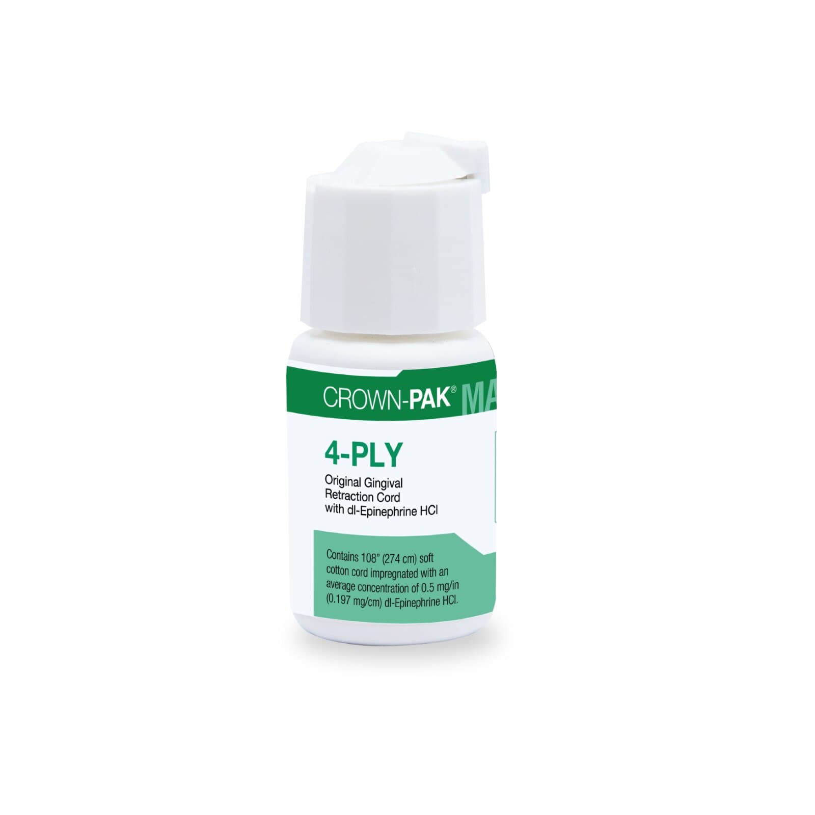 Gingi-Pak MAX Original Crown-Pak Retraction Cord, 4-Ply, with Epinephrine, 108" per Bottle, 10130M thumbnail 4
