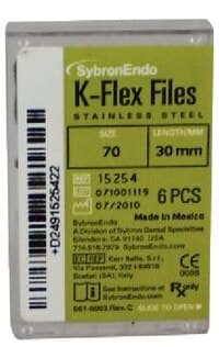 Kerr K-Flex Stainless Steel Hand Files, 30 mm, Size #70, Green, 6/Pack, 15254 thumbnail 4