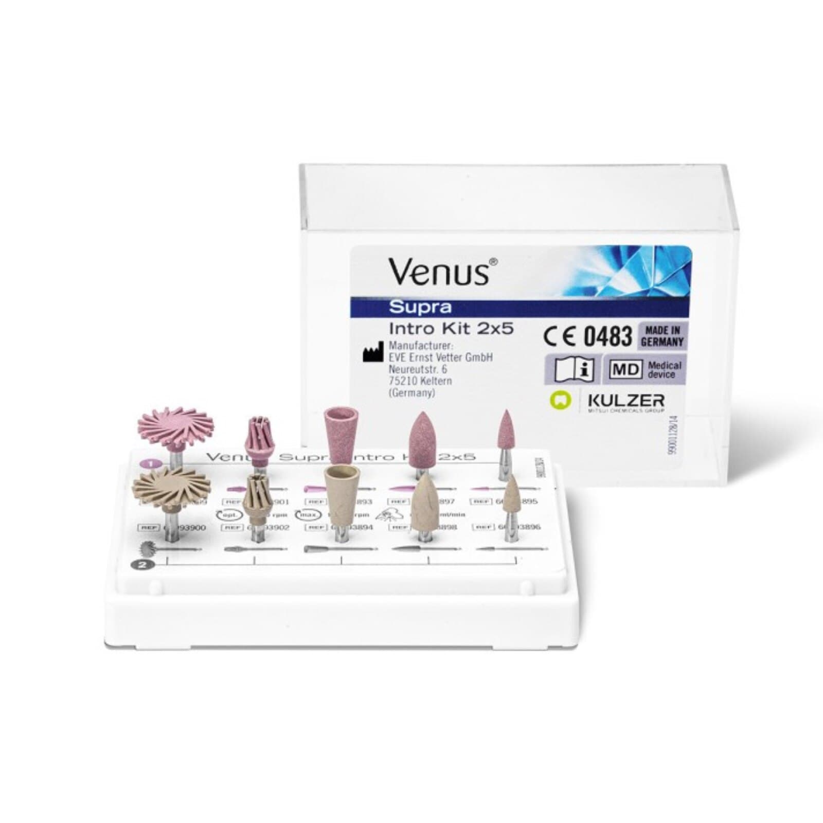 Kulzer Venus Supra Composite Polishers Intro Kit, 2x5, Pre-Polish & High Gloss, 5 Shapes, 66087541 thumbnail 3