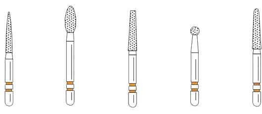 Two Striper ShortCut Diamond Burs, FG Short Shank, Coarse, Assorted 5-Pack, 2015502 thumbnail 3