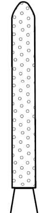 Two Striper® Diamond Bur, FG Friction Grip, Coarse, Green, Cylinder Bevel End, #244.10, 1.3 mm Major/0.5 mm Minor Diameter, 10 mm Length, 5/Pk, 2015064 thumbnail 2