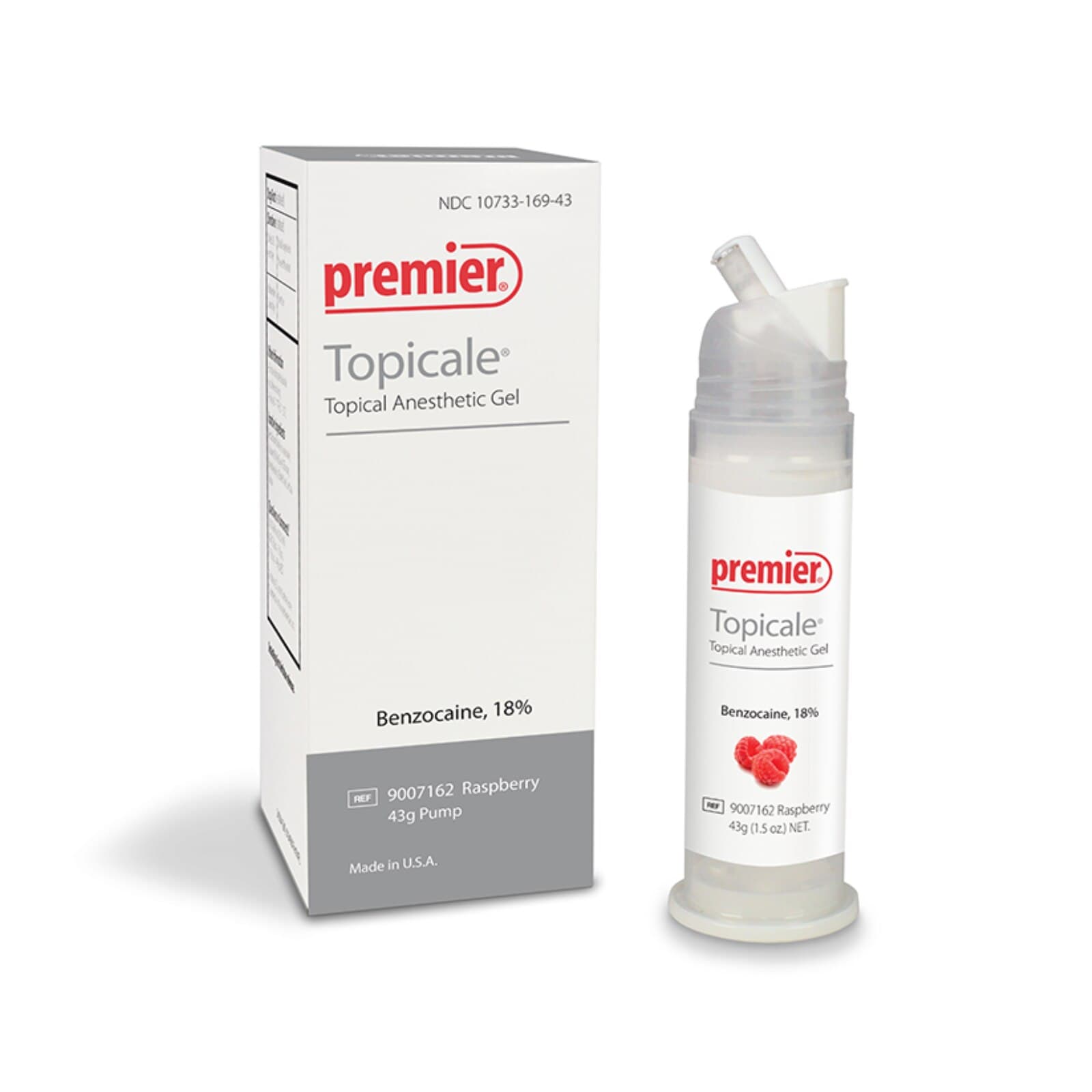 Topicale Topical Anesthetic Gel Pump, Raspberry, 18% Benzocaine, 43g, 9007142 thumbnail 2