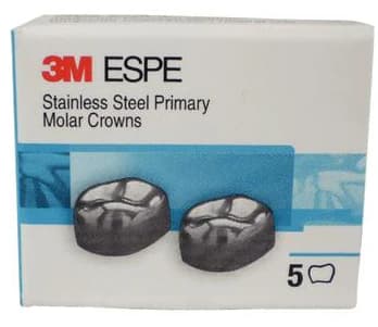 3M ESPE Stainless Steel Primary Molar Crown, First Primary Molar, Lower Left, Size DLL4, 5/Box, D-LL-4 thumbnail 8