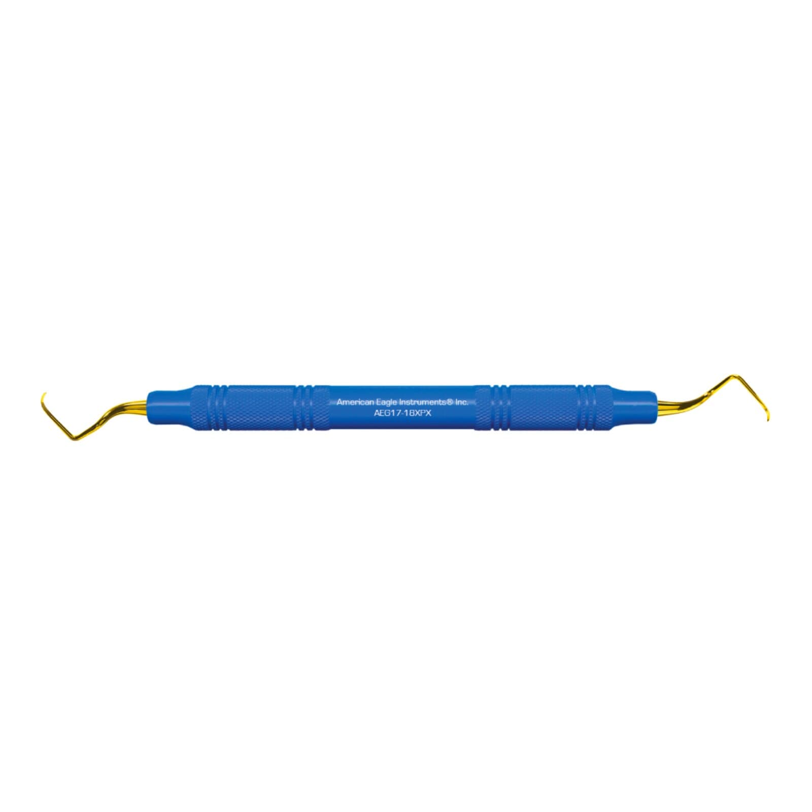 American Eagle Gracey 17-18 XP Sharpen-Free Curette, Double End, EagleLite Resin Handle, 3/8" Blue, AEG17-18XPX thumbnail 2